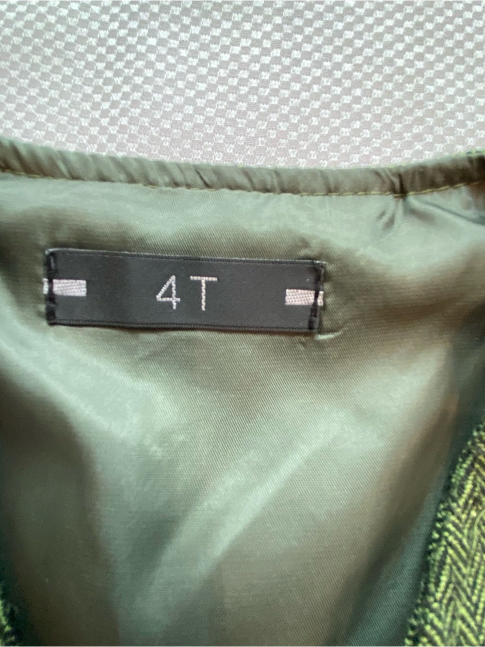 Classic Green Herringbone Kids Vest - 4T - Picture 2 of 7